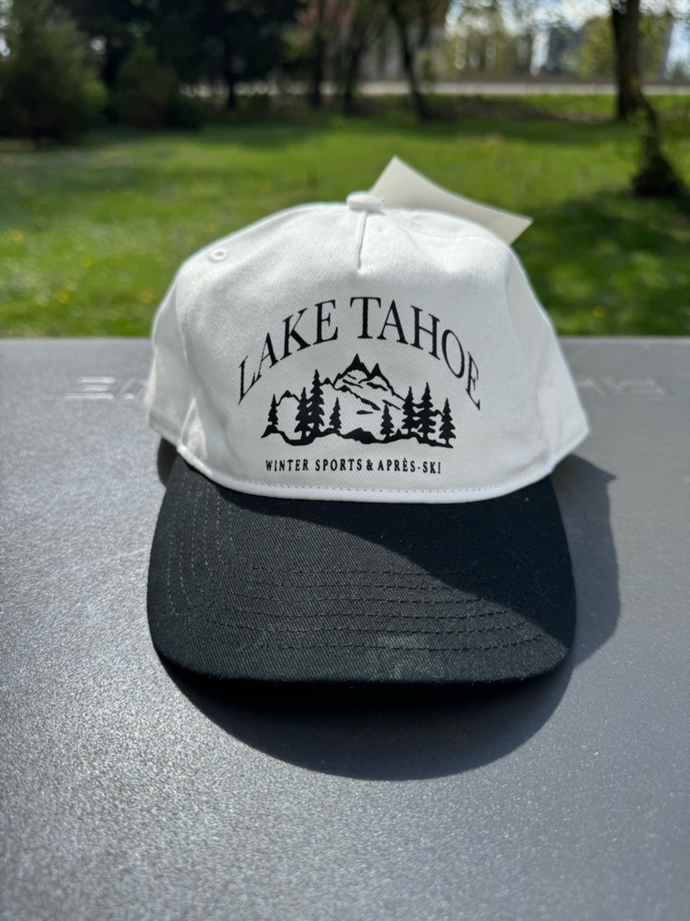 90s Lake Tahoe White and Black Trucker Hat